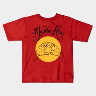 We Are Mauna Kea Hawaii Mountain Hand Sign Symbol Kids T-Shirt